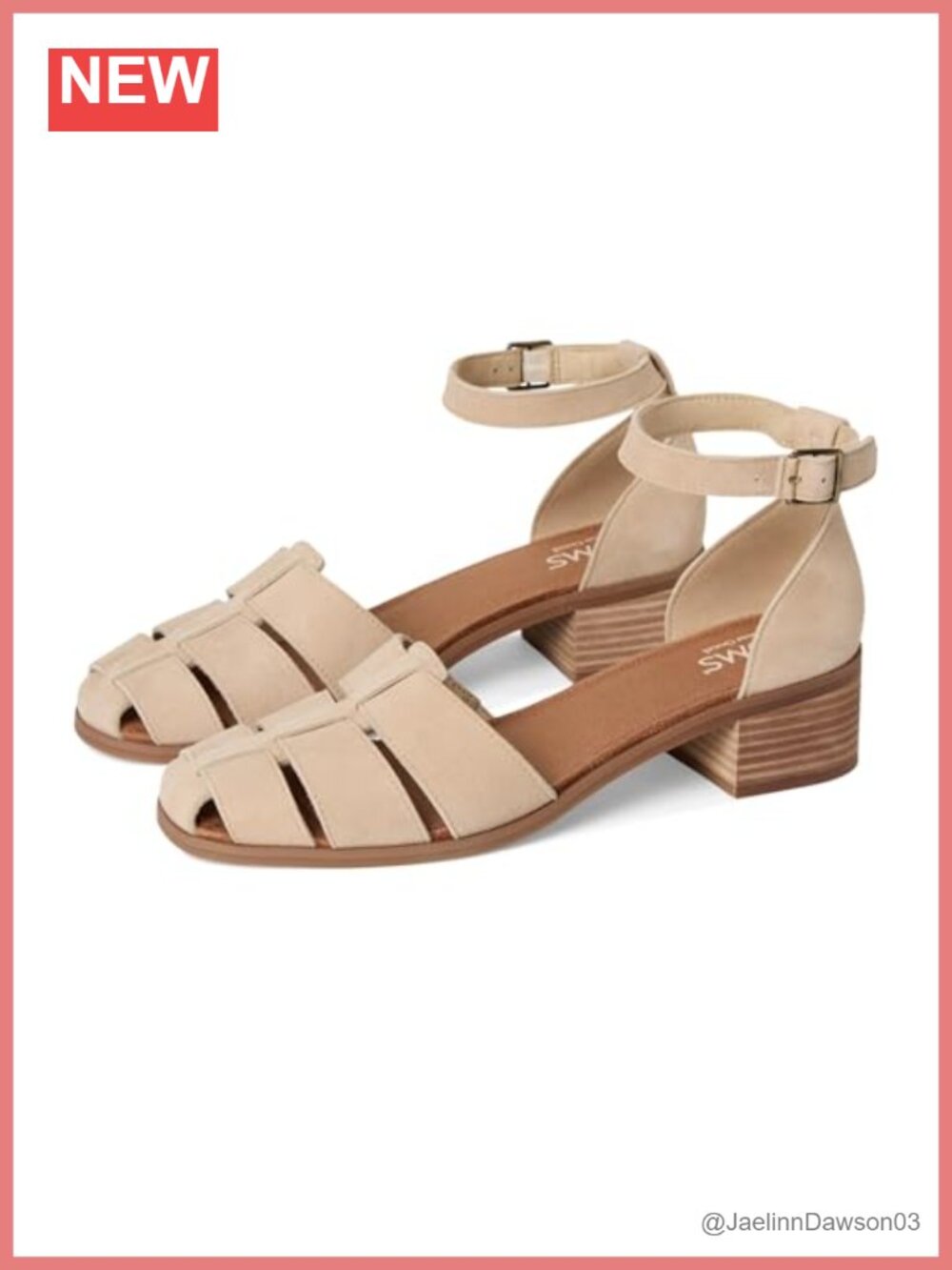 Women's Fisherman Sandals Suede Block Heel Adjustable Buckle